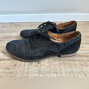 Naya Tiber Black metallic Leather oxford loafer Dress goth timeless office